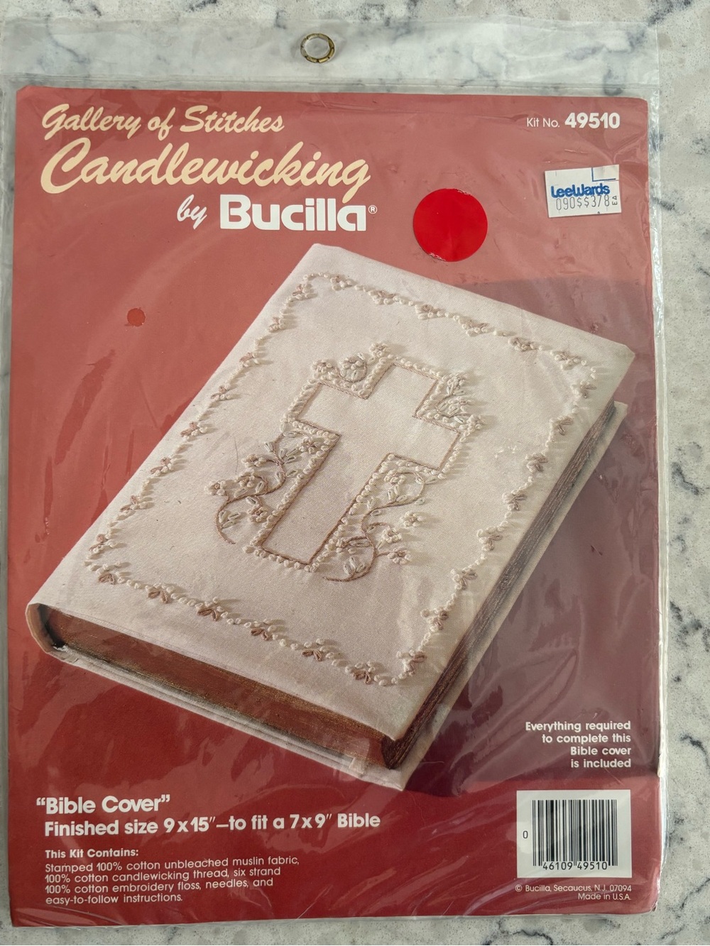 Sealed Vintage Bucilla Bible Cover Kit Gallery Stitches 49510 New cross stitch